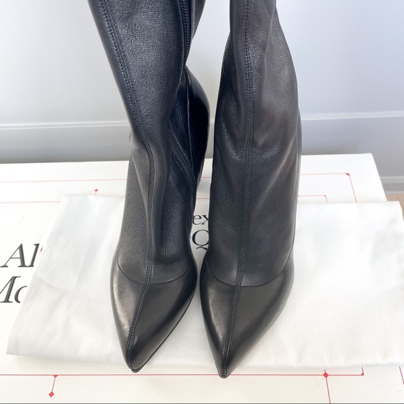 Alexander McQueen Over the Knee Knee-High Leather Boots - Picture 6 of 13